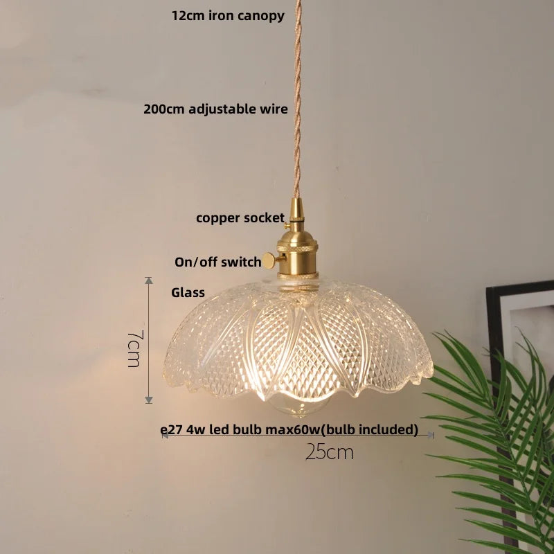 Afralia™ Clear Glass LED Pendant Light for Reading Living Dining Room