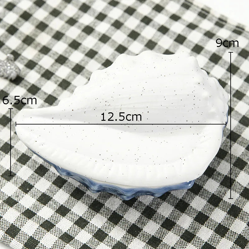 Afralia™ Ceramic Marine Life Decorative Storage Tray for Dresser or Tabletop