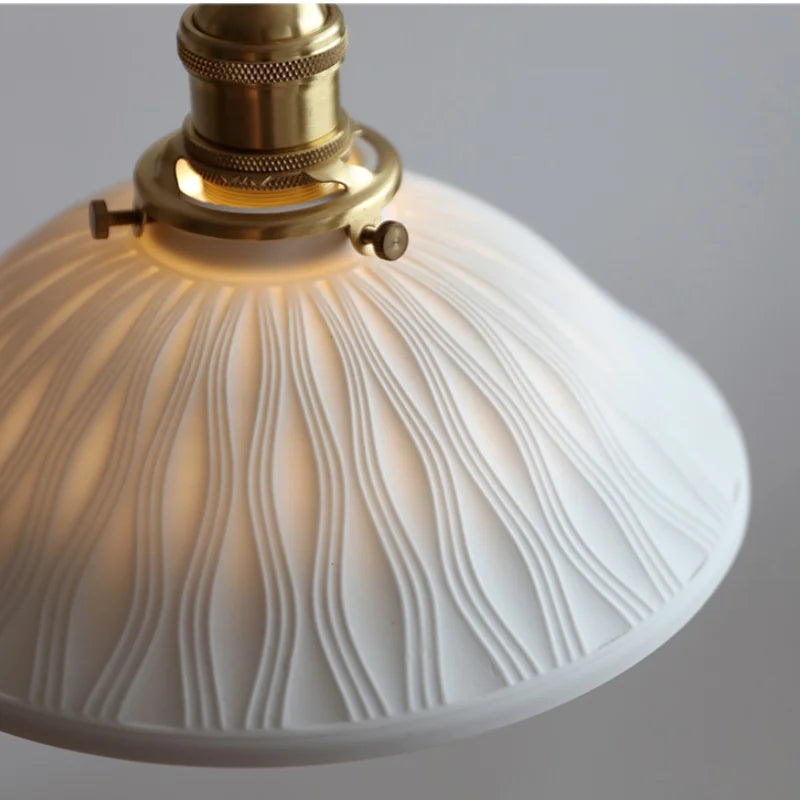 Afralia™ Nordic Ash Wood LED Pendant Lamp Copper Indoor Lighting