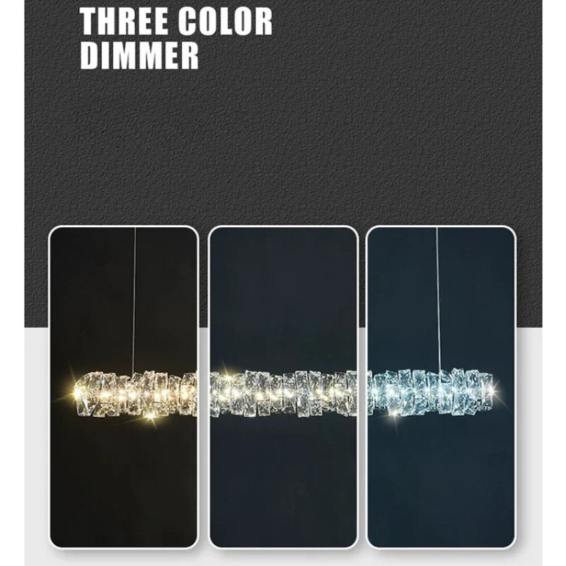 Afralia™ Modern Gold Crystal LED Chandelier for Dining Room & Bar Tables