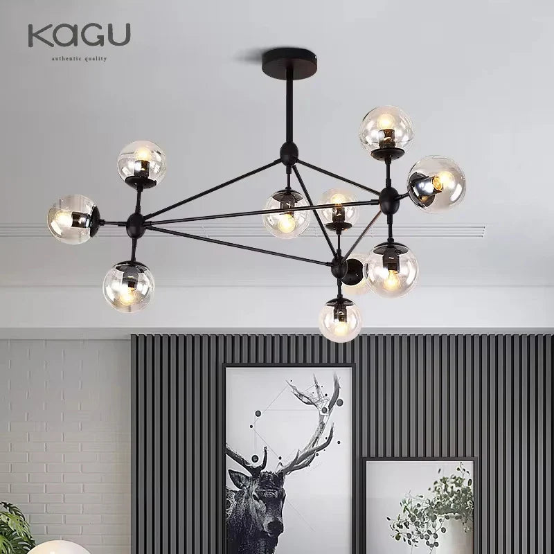 Afralia™ Glass Ball Chandelier Modern Minimalist Decor Lighting