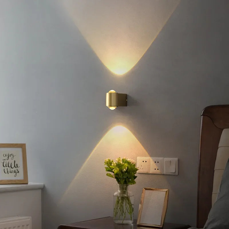 Afralia™ Copper LED Wall Lamp Modern Bedside Reading Indoor Nordic Scone Wall Lamp