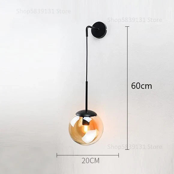Afralia™ Glass Ball Wall Lamp - Nordic Retro LED Lighting Fixture