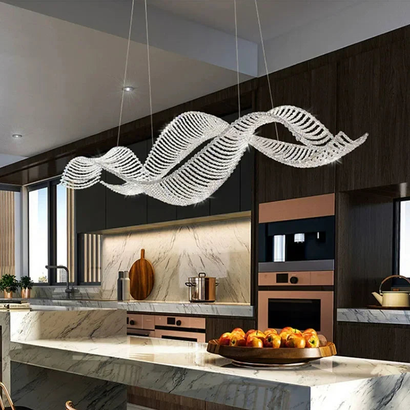 Afralia™ Modern Luxury Gold Crystal Chandelier LED Ceiling Light for Home, Bar, Restaurant