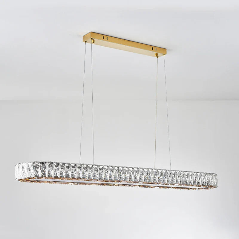 Afralia™ Luxury Gold LED Crystal Ceiling Light Chandelier for Home Living Dining Room