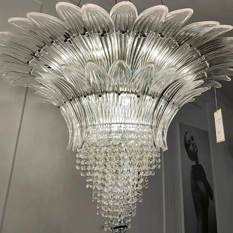 Afralia™ Crystal Chandelier Ceiling Light Fixture for Luxurious Living Rooms