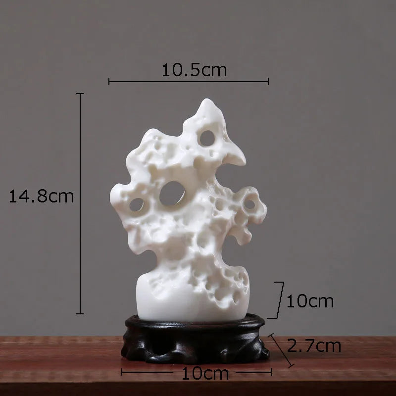 Afralia™ Taihu Stone Rockery Sculpture Desk Ornament Modern Home Decor
