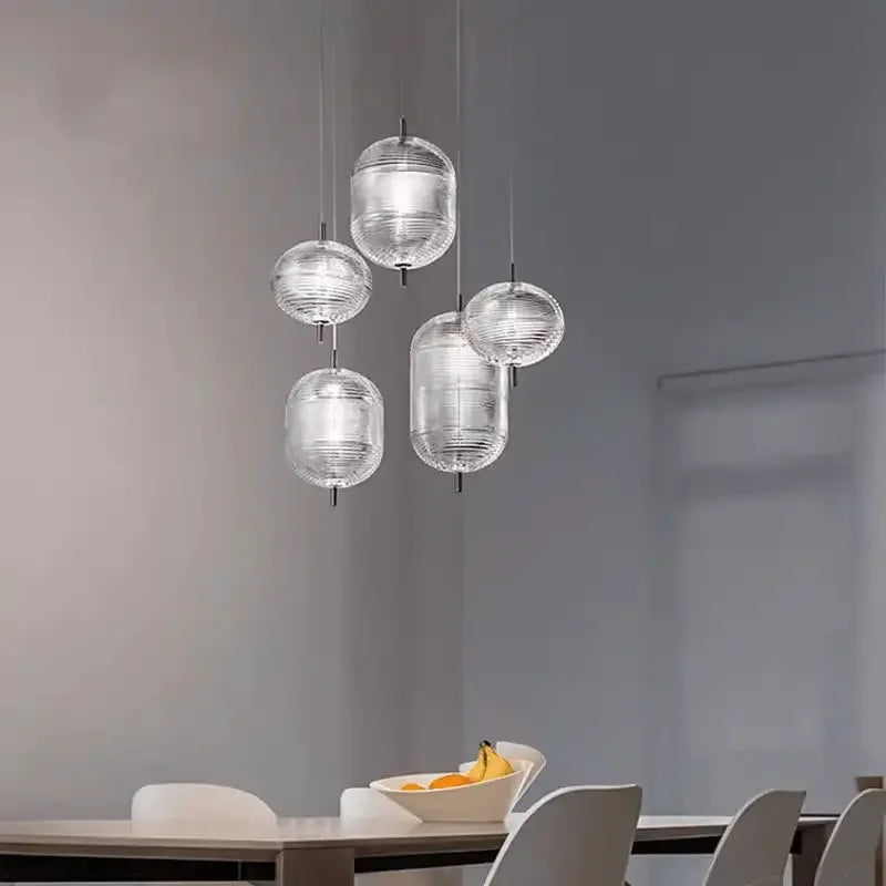 Afralia™ Nordic Glass Pendant Chandelier Bedroom Dining Hall Lighting Fixture