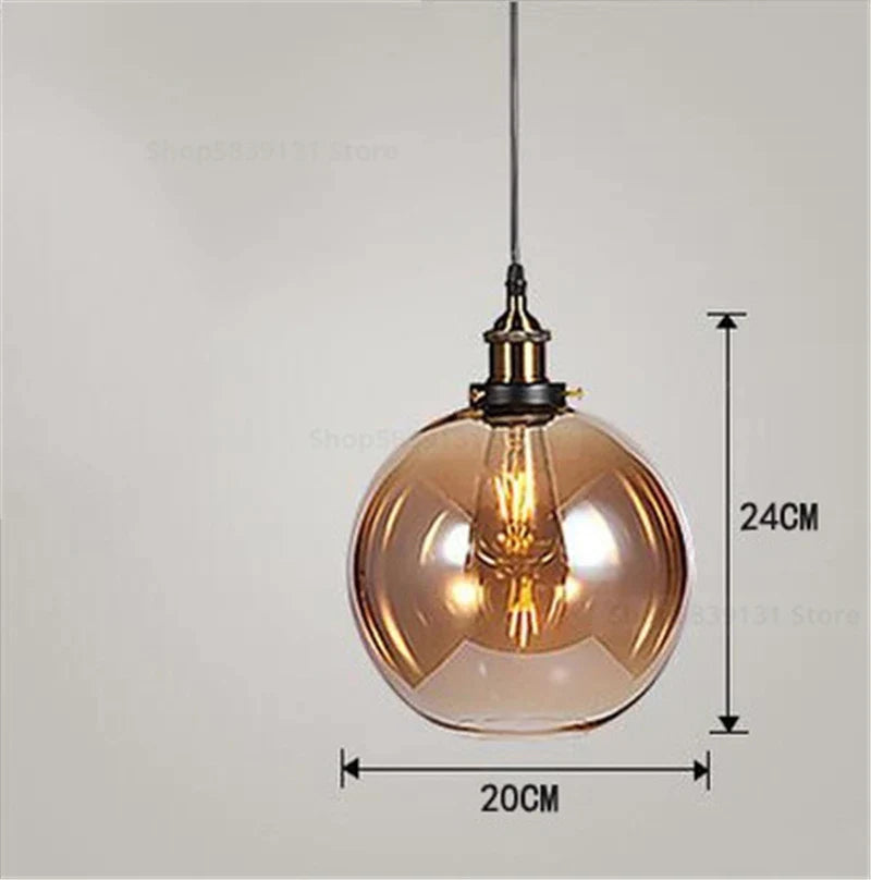 Afralia™ Nordic Glass Ball Pendant Lights for Modern Living Room LED Decor