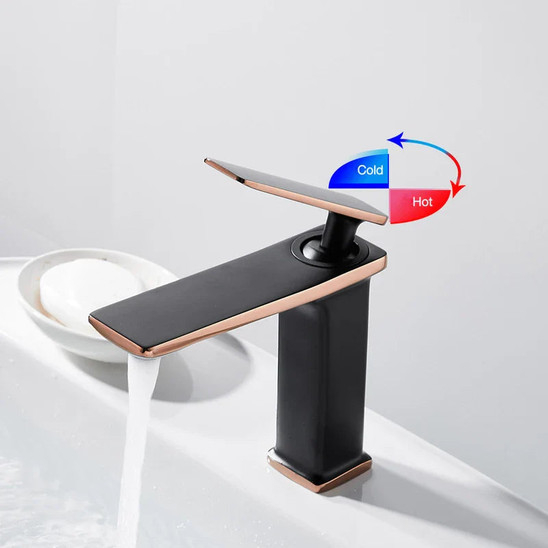 Afralia™ Brass Basin Faucet: Single Handle Mixer Taps, Deck Mounted Bathroom Sink Faucets