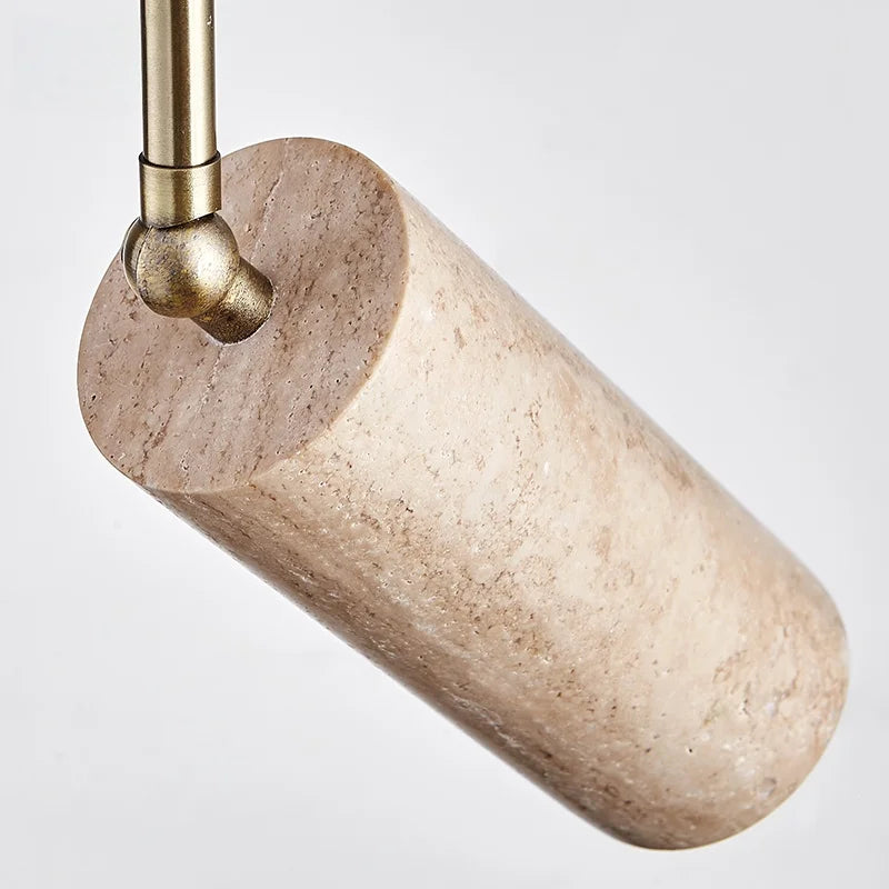 Afralia™ Yellow Travertine LED Pendant Lights with Long Arm Hanging Lamps