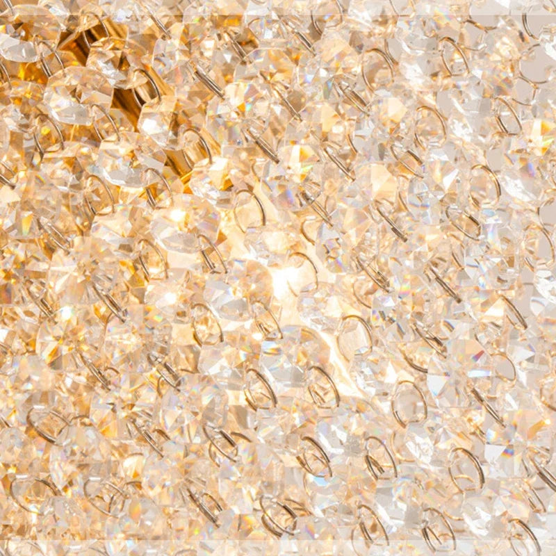 Afralia™ Crystal Chandelier: Luxury Gold Ceiling Light Fixture for Living Room, Bedroom - LED Square Design