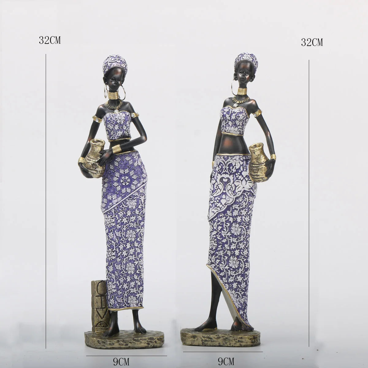 Afralia™ African Woman Sculpture: Realistic Home Decor Figurine