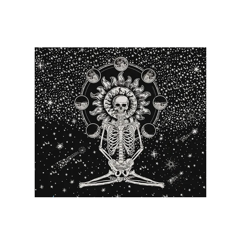 Skeleton Moon Phase Tapestry Afralia™ Star Home Decor