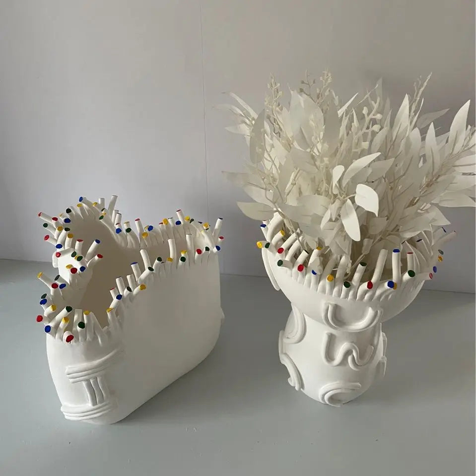 Afralia™ Abstract Coral Shapes Flower Pot Vase: Colorful Ceramic Handicraft for Home Decoration