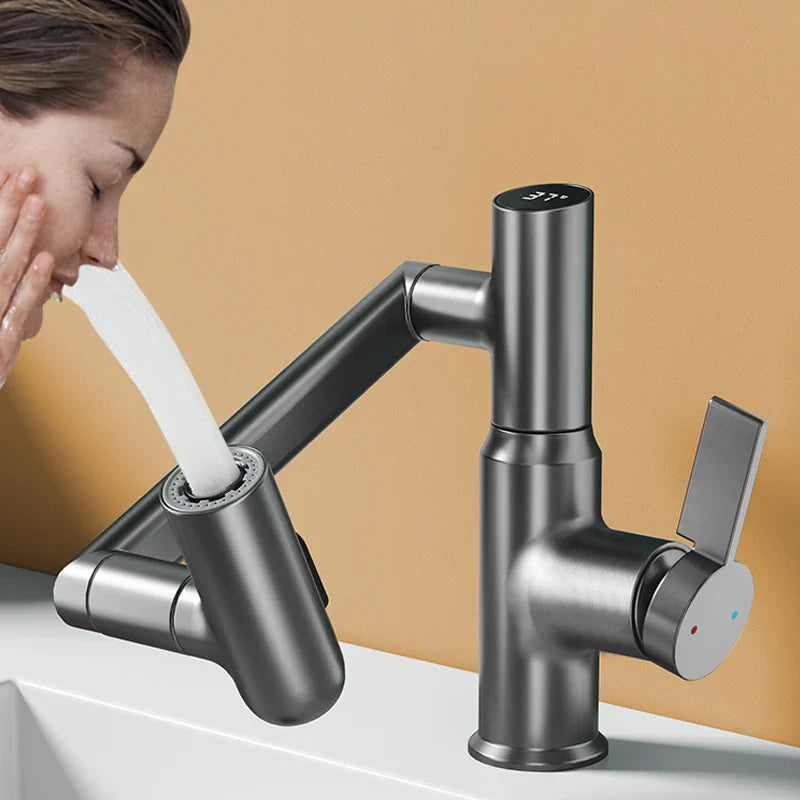 Afralia™ LED Bathroom Basin Faucet 360 Rotation Mixer Sink Tap with Multifunction Stream Sprayer