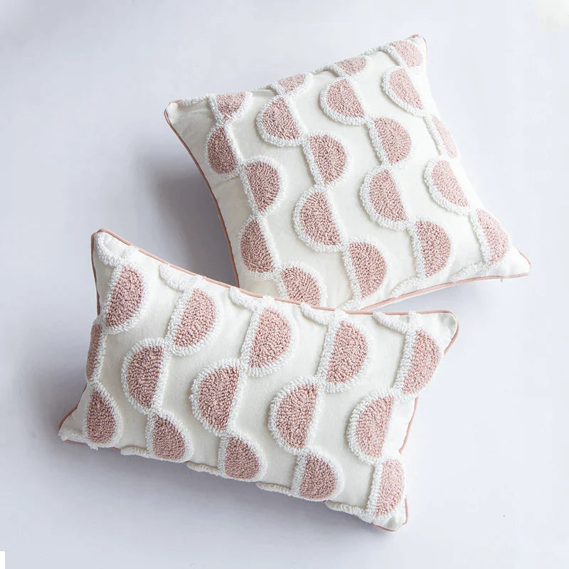 Afralia™ Cotton Loop Tufted Ivory Cushion Cover for Home Decoration