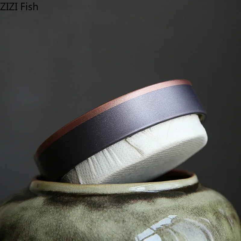 Afralia™ Colored Glaze Ceramic Tea Canister Jar Desk Decoration Candy Pot