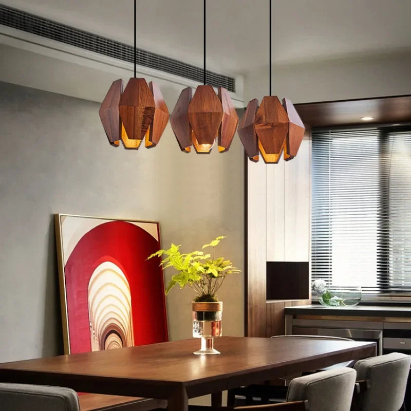 Afralia™ Japanese Style Wood Pendant Lamps: Timeless Elegance for Your Living Space