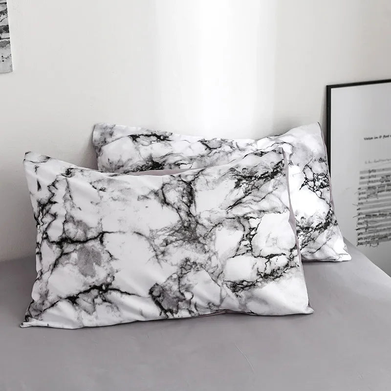 Afralia™ Marble Print Duvet Cover Set - Soft Comfortable Bedding Set