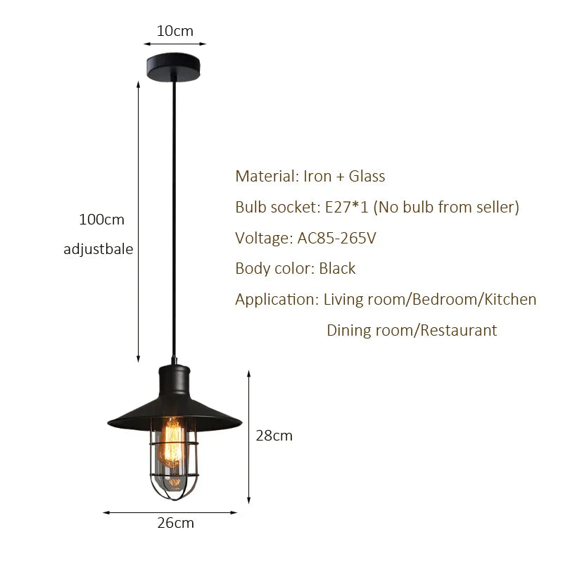 Afralia™ Bird Cage Industrial Chandelier: Retro Black Pendant Light for Restaurant and Bar