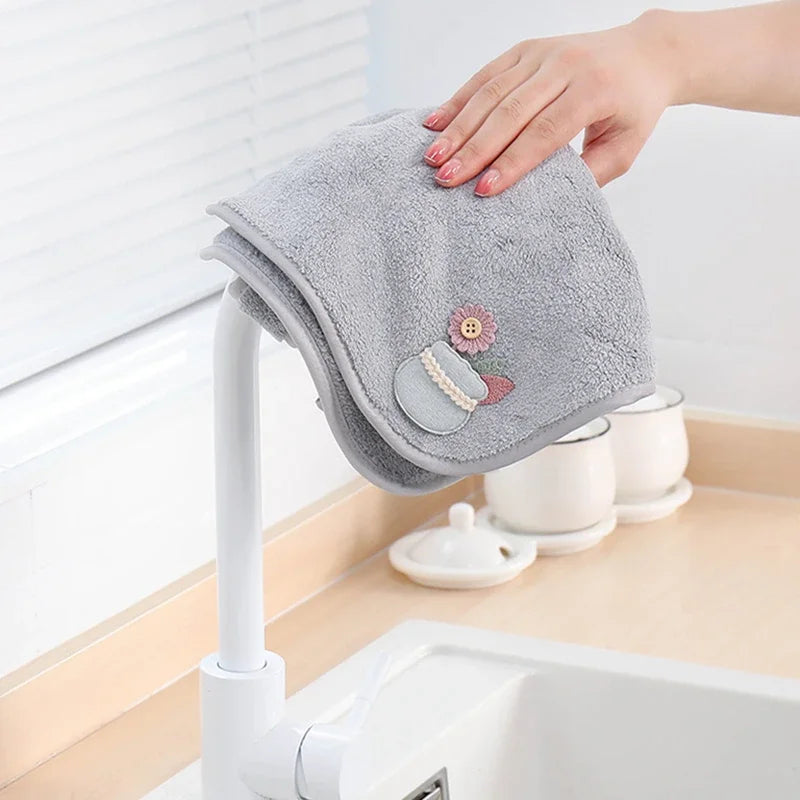 Afralia™ Princess Dress Style Hand Towel: Soft Microfiber Coral Fleece, Absorbent & Quick-Dry