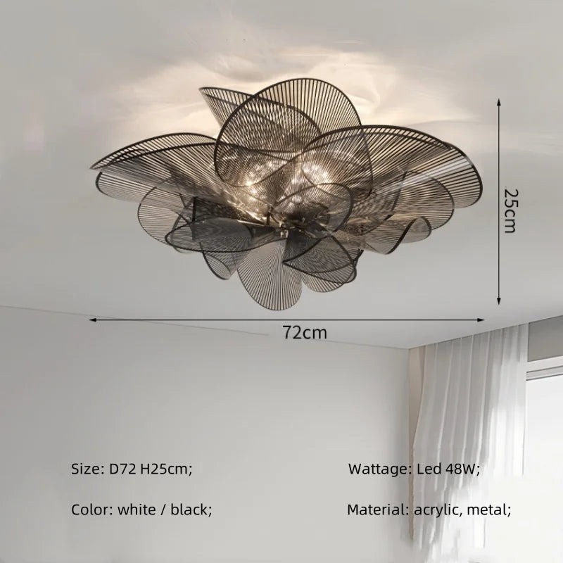 Afralia™ Flower Petal Acrylic LED Ceiling Chandelier for Artistic Indoor Lighting