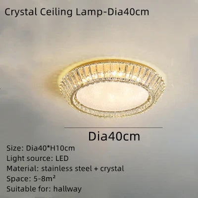 Afralia™ Gold Crystal Ceiling Light: Nordic Modern Round Lighting Fixture for Bedroom and Restaurant
