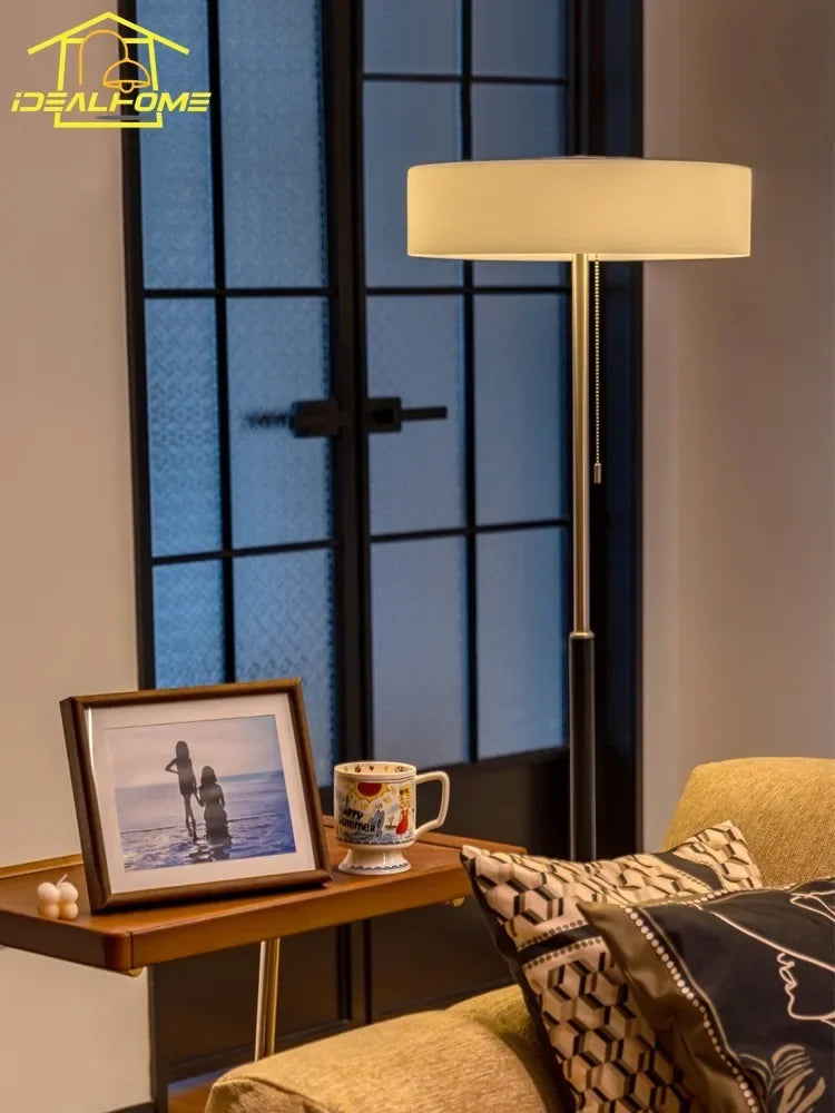 Afralia™ Minimalist Glass Floor Lamp LED E27 Iron Art Decorative Standing Light