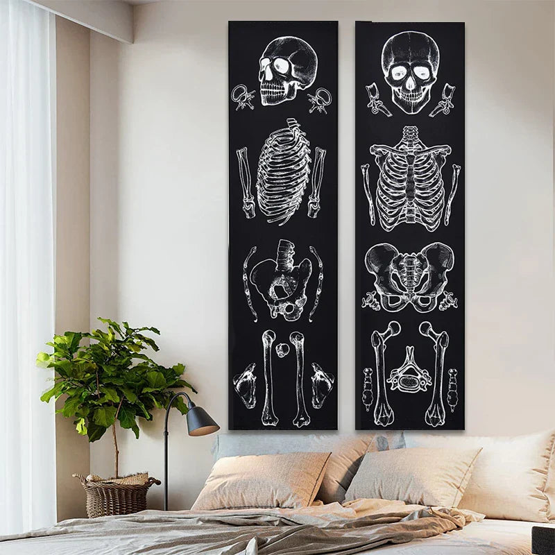 Afralia™ Skull Tapestry: Psychedelic Skeleton Hippie Wall Hanging & Mandala Art