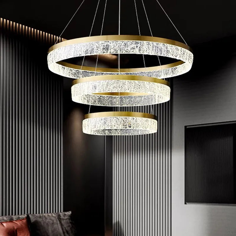 Afralia™ Luxury Resin Chandelier Ring Ceiling Lamp for Living, Dining, and Bedroom