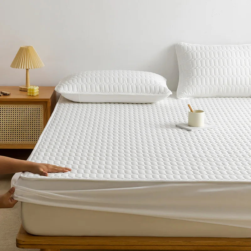 Afralia™ Solid Color Fitted Sheet for Twin Full Queen King Mattresses