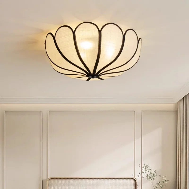 Afralia™ Wabi Sabi Flower Ceiling Light Creamy Petals for Bedroom