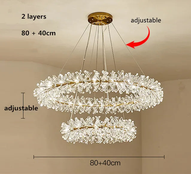 Afralia™ Luxury Crystal K9 Chandelier | Modern Nordic Living Dinning Room Bedroom Lighting