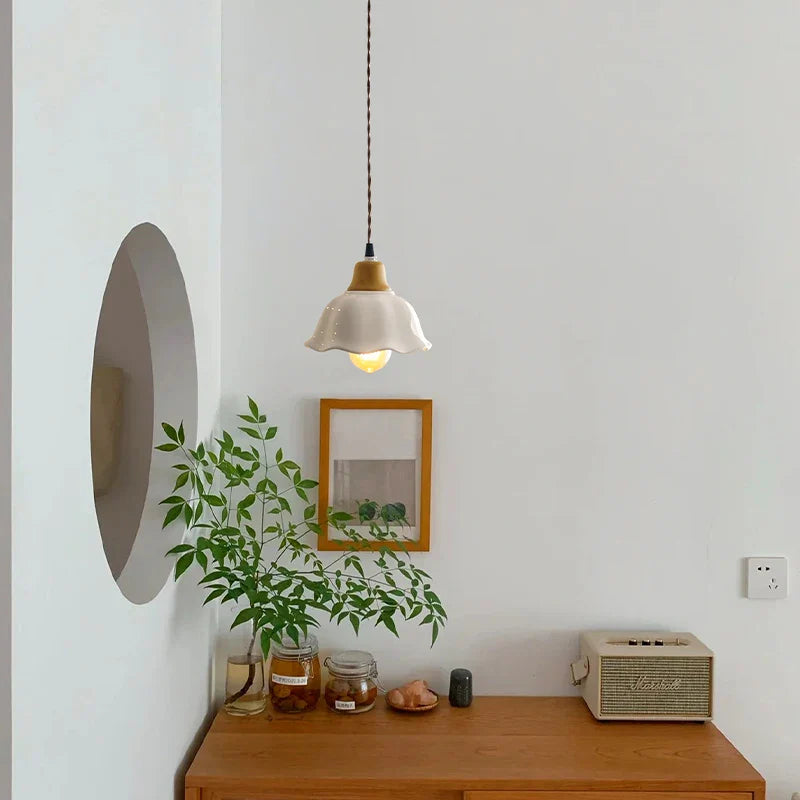 Afralia™ Ceramic LED Pendant: Japanese Vintage Hanging Lamp for Cafe, Bar, Bedroom.