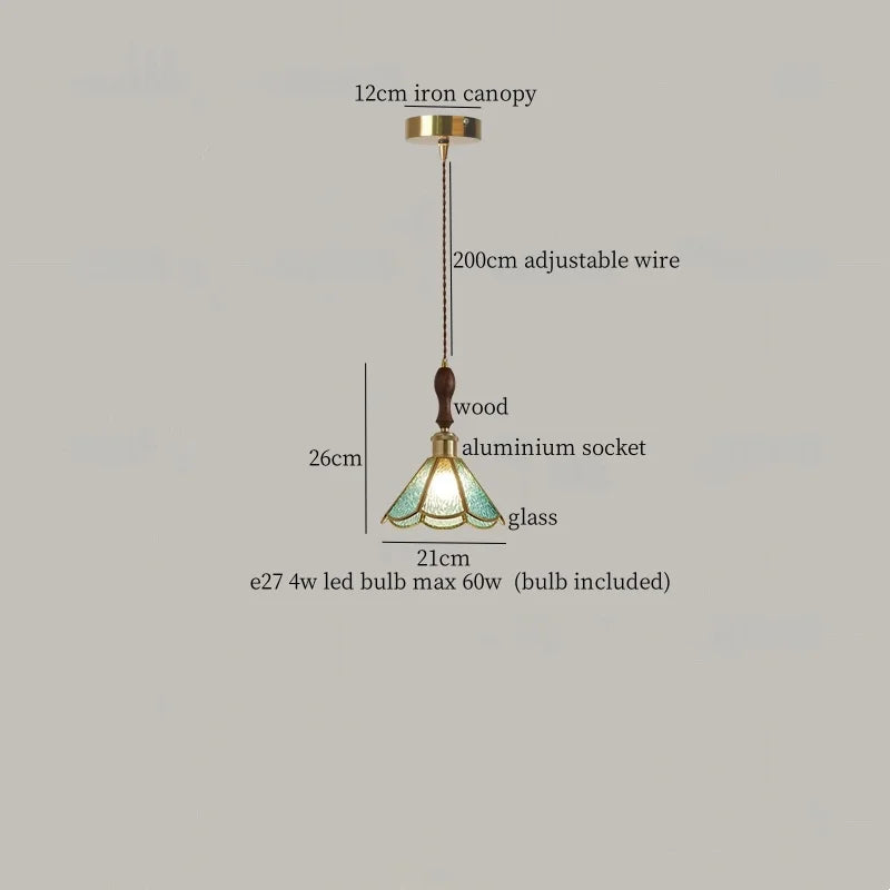 Afralia™ Japanese Vintage LED Copper Pendant Lamp for Kitchen Bar Cafe Living Room