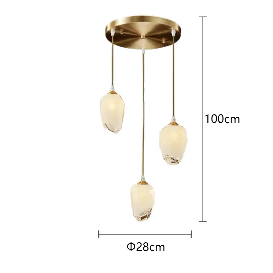 Afralia™ Luxury Glass Pendant Lights for Dining Table - LED Nordic Style Lighting