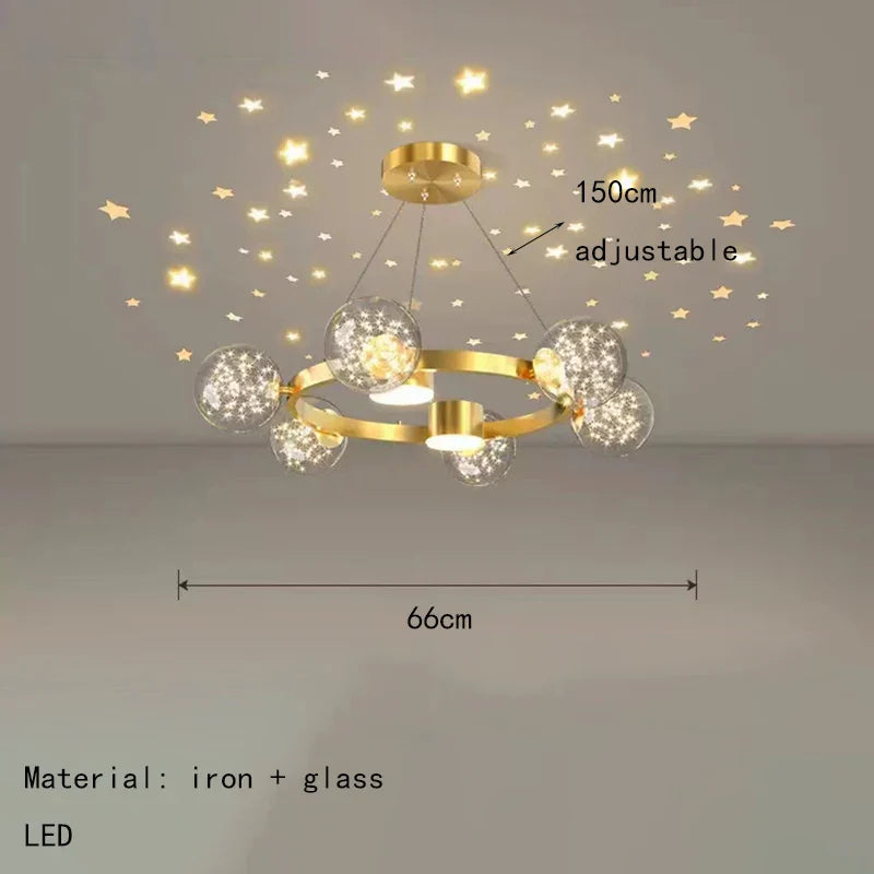 Afralia™ Modern Iron Glass LED Chandelier for Home Decor Lighting Fixtures