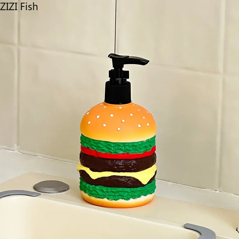 Afralia™ Multi Layered Burger Soap Dispenser Bathroom Lotion Pump Bottle