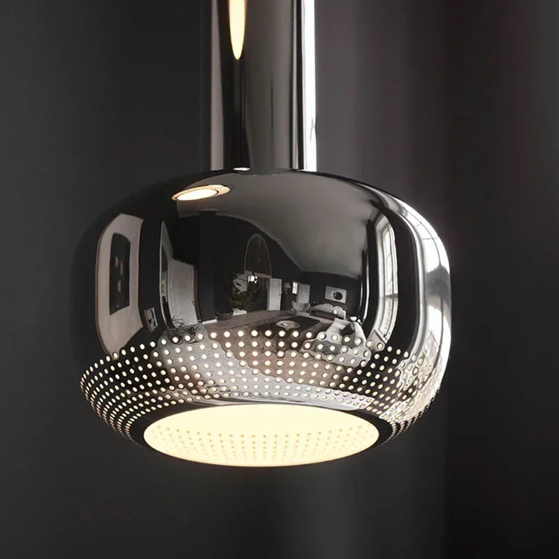 Afralia™ Gold Chrome Pendant Light Adjustable Wire E27 Bulb Dining Room Sofa Lamp