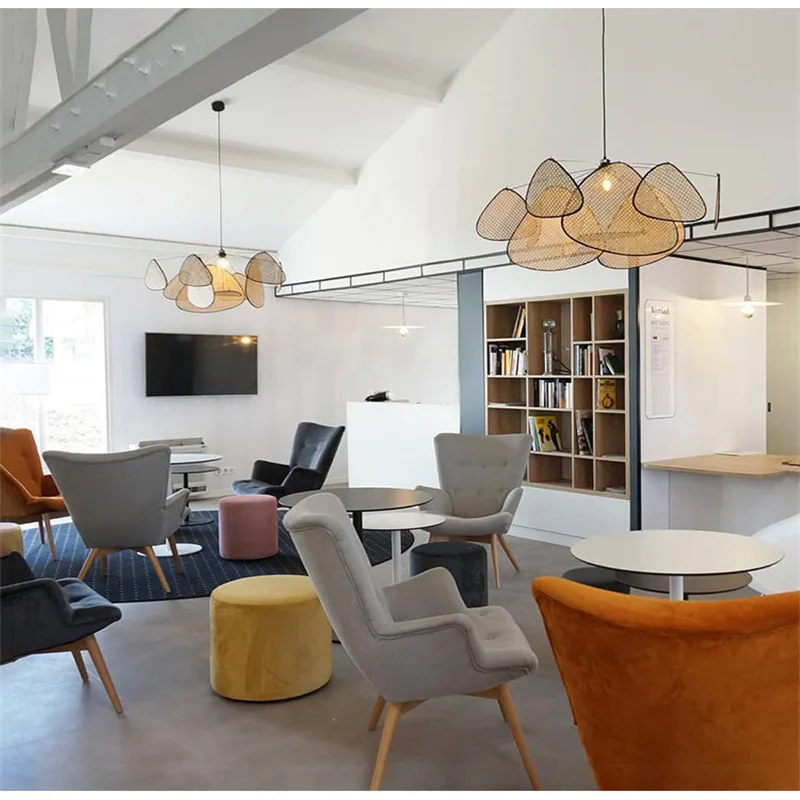 Afralia™ Nordic Bamboo Leaf Chandelier for Living Room and Kitchen