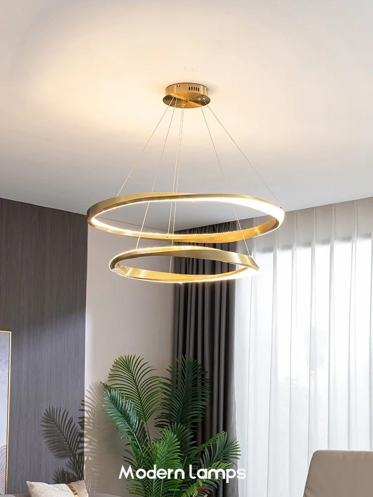 Afralia™ Modern Minimalist Circle Chandelier - Luxury Italian Ring Lamps