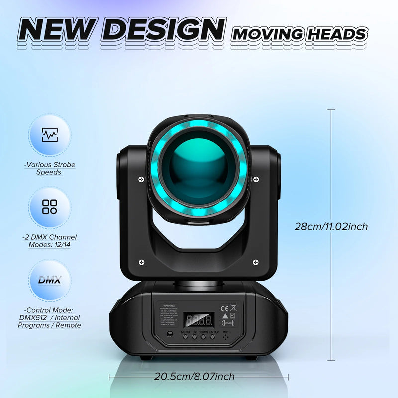 Afralia™ LED Moving Head Light with 10 Gobos & Remote Control for Events