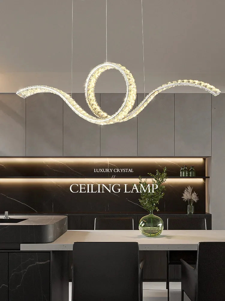 Afralia™ Luxury LED Crystal Chandelier Gold/Silver Dimmable Pendant Lamp