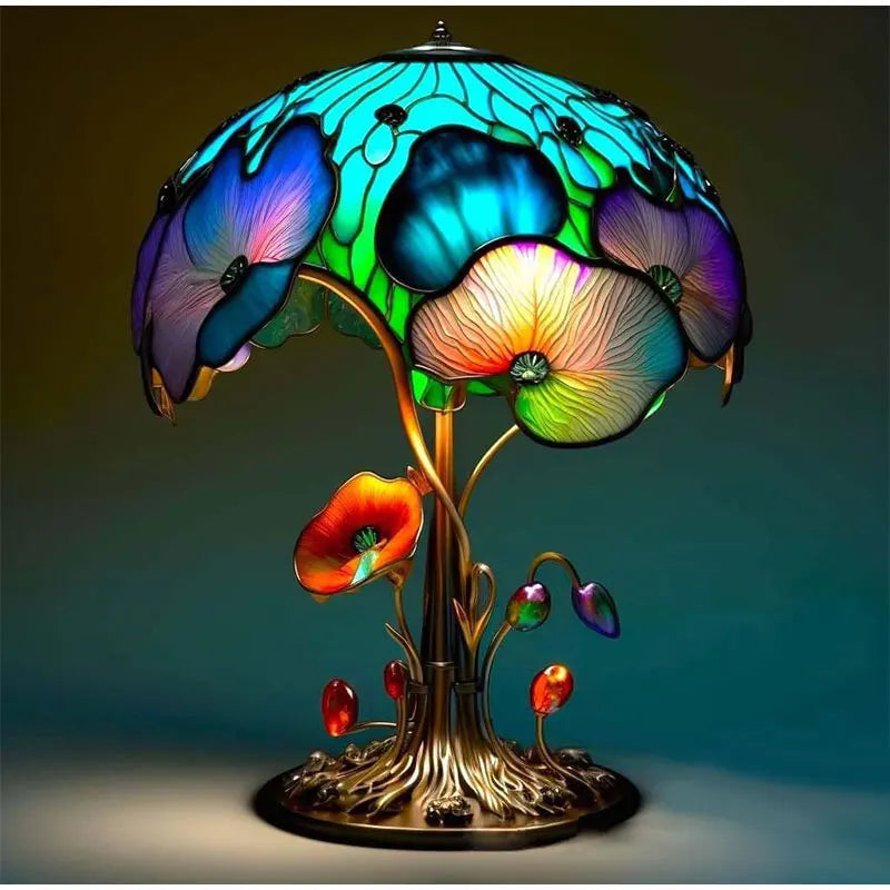 Afralia™ Resin Mushroom Desk Lamp Series: Vintage Stained Retro Night Light for Bedroom