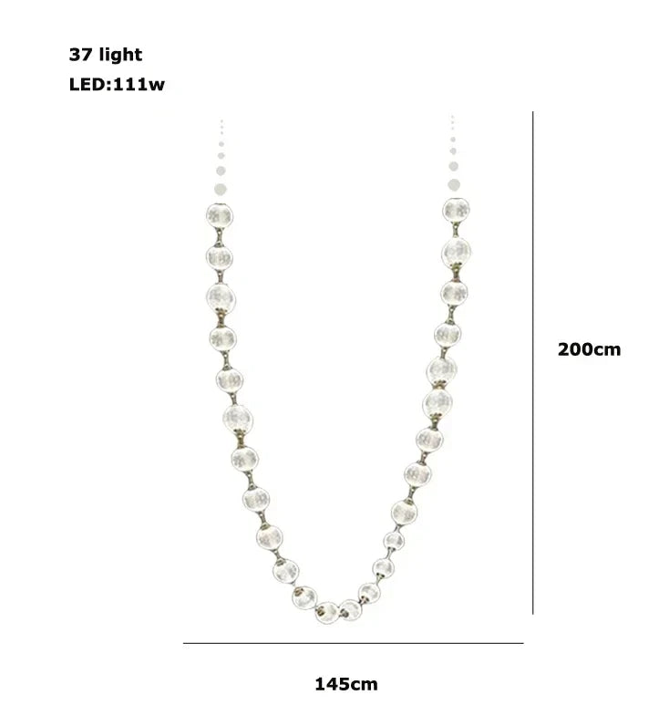 Afralia™ Pearl Necklace LED Pendant Light for 6m Staircase