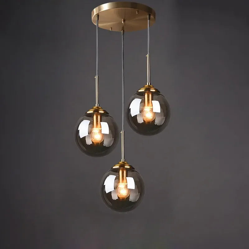 Afralia™ Modern Glass Ball Pendant Chandelier for Home Decor