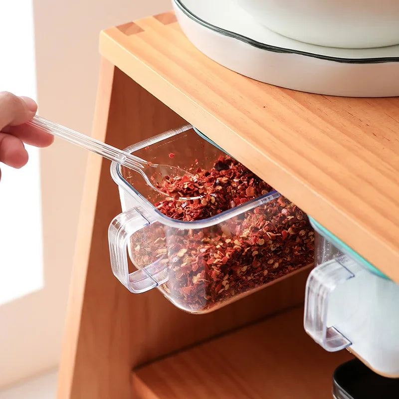 Afralia™ Kitchen Spice Rack Organizer Set with Seasoning Containers and Spoons