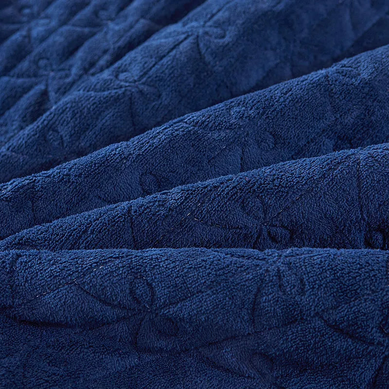 Afralia™ Velvet Bedding Set with Gold Lace Ruffles, Removable Bed Skirt & Pillowcase