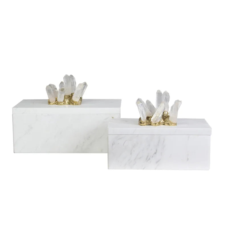 Afralia™ Crystal Stone Marble Entrance TV Cabinet Club Soft Decoration